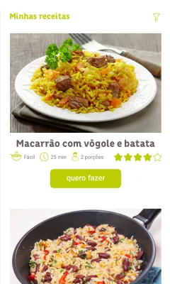 Tela app Receitas